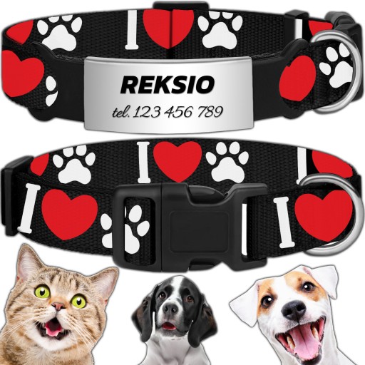 SILNÝ NASTAVITEĽNÝ OBLIEK PRE PSA INDEX MAČKA PES + GRAVÍR 30-45cm M