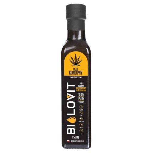 Bilovit prírodný konopný olej, lisovaný za studena, nerafinovaný, 250 ml