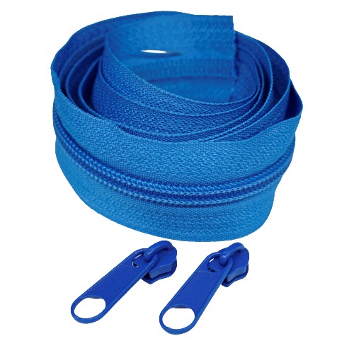 5mm páska na špirálový zips, modrá, 1m, 2 jazdce