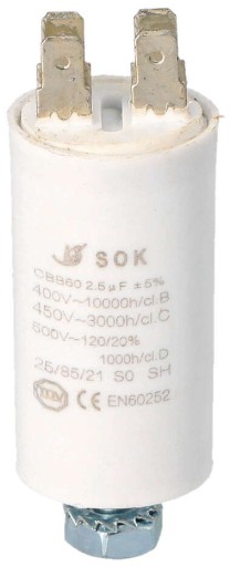 ŠTARTOVACÍ KONDENZÁTOR PRE MOTOR 2,5uF 450V