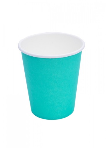 Jednorazové papierové poháre TYRKYSOVÉ 250ml 50ks (na ďalší predaj)