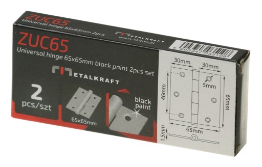UNIVERZÁLNY PÁNT 65x65 mm ČIERNA 2 kusy