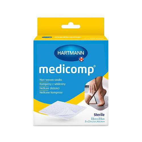 Medicomp Sterilné obklady z netkanej textílie 7,5x7,5cm, 5x2 ks.