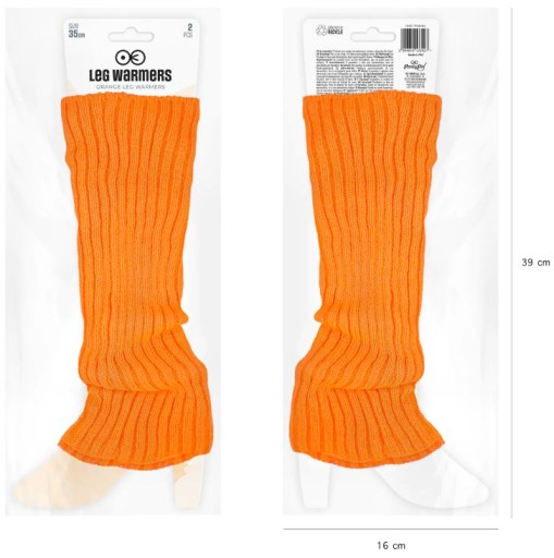 NÁHRIEVAČKY NA NOHY ORANŽOVÉ DISCO GAITÁŽE 80. roky 35 cm 2ks