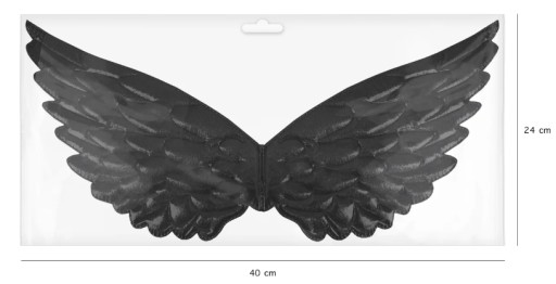 WINGS čierne na maškarný kostým HALLOWEEN karneval 44 x 22 cm anjel