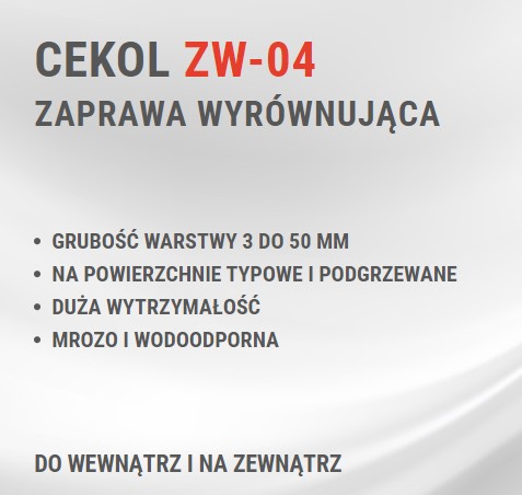 Nivelačná malta ZW-04 Cekol 5 kg