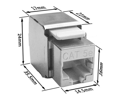 Zásuvka RJ45/8P8C, kat. 5E STP, tienená, typ KEYSTONE, kontakty LSA