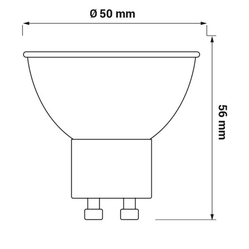 LED žiarovka 6,5W GU10 4000K čierna