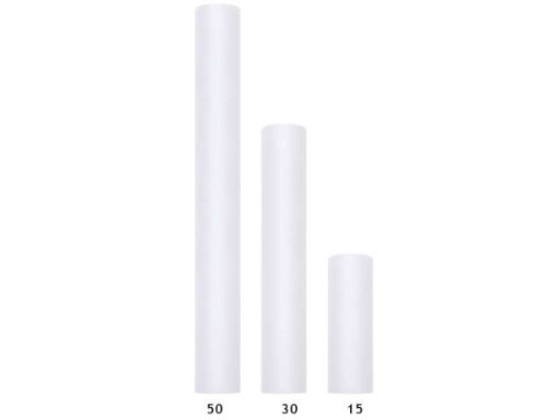 Tyl na cievke PartyDeco BIELA dekoratívna hladká SVADOBNÉ SPOJENIE 15 cm rolka