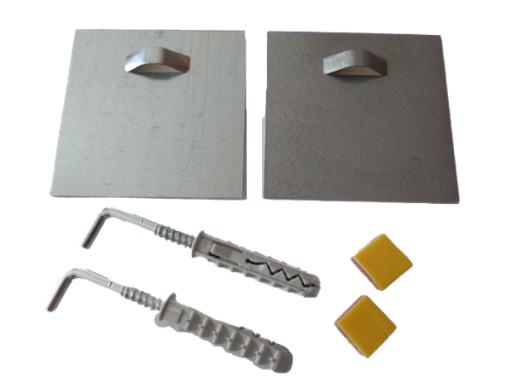Zrkadlové prívesky 8x8 + rozpery + háčiky SET