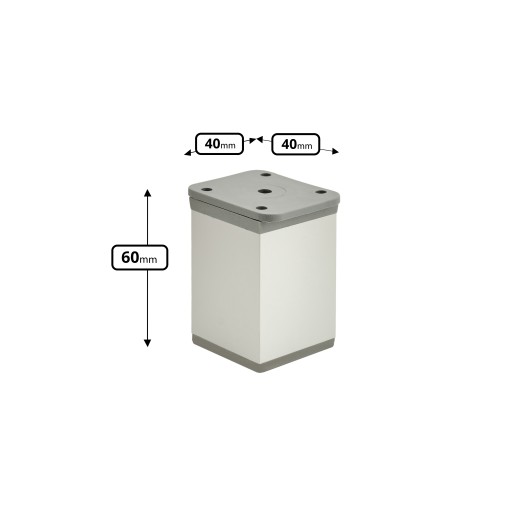 NÁBYTOK NA NOHY NOHA NASTAVITEĽNÁ NOHA V 6 CM, BIELA