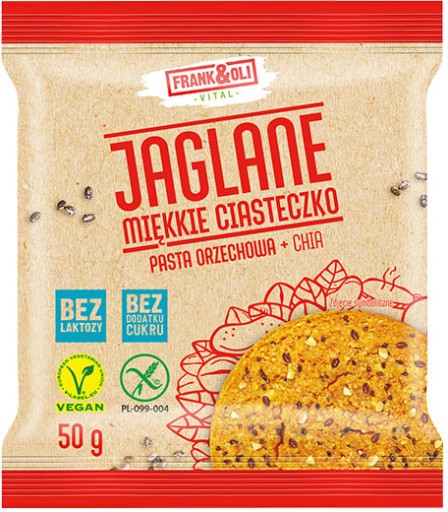 Frank&Oli jáhlové sušienky chia orechová pasta 50g x2