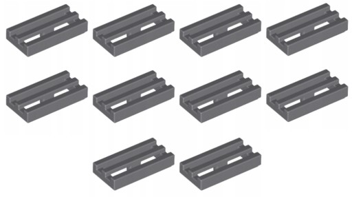 LEGO Grill tanier 1x2 Tmavošedý Tmavošedý sivý 10 dielikov 4210631 2412b