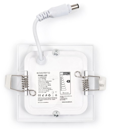 PODOMIETKOVÝ Štvorcový LED PANEL 3W STUDENÁ BIELA 6000K