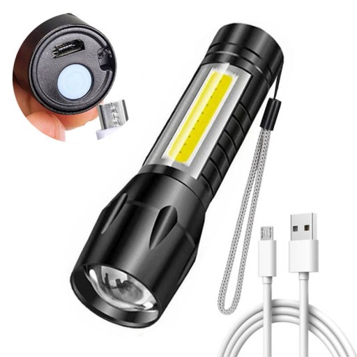 MINI CREE COB USB TAKTICKÉ VRECKOVÉ SVETLO