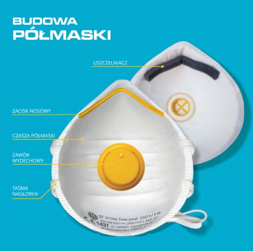 MASKA S VENTILOM P1 POLMASKA FFP1 POĽSKÝ VÝROBOK