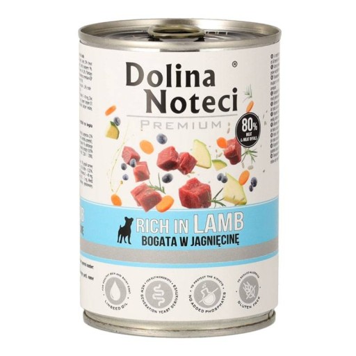 Dolina Noteci Prémiové mokré krmivo pre psov bohaté na jahňacie mäso 400g