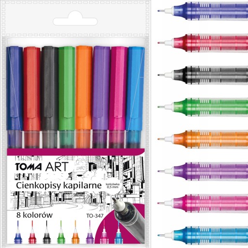 TOMA TO-347 Kapilárne jemné linky 0,5 mm 8 farieb