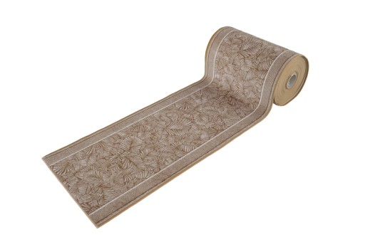 MILO Behúň, béžové listy, pogumovaný, Šírka: 80 cm - na mieru, 1 ks = 10 cm dĺžka.