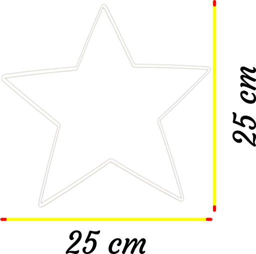 BIELA kovová hviezda, 25 cm, s drôteným podstavcom