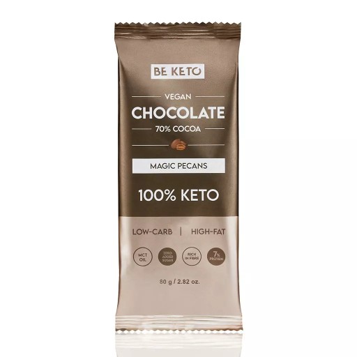 BeKeto Vegan Keto Čokoláda s MCT olejom 80g - Pekan