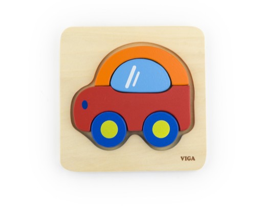 Drevené bábätko prvé puzzle auto Viga 50172