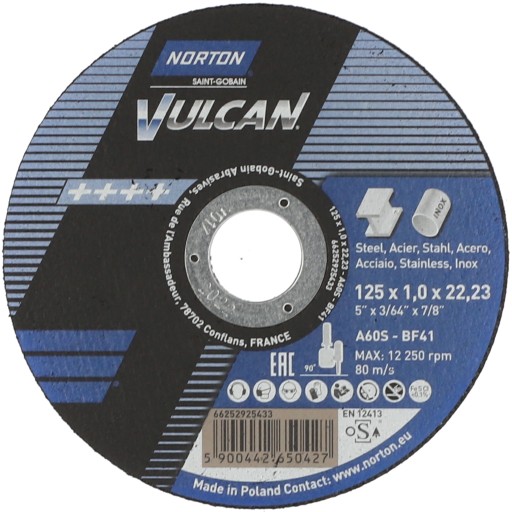 Brúsny kotúč T41 125x1,0x22,23 Metal/Inox Norton