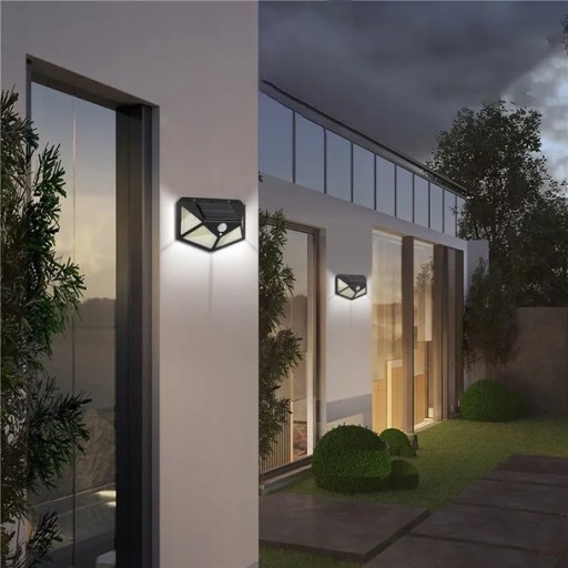 SOLÁRNE ULIČNÉ LAMPA SÚMRAK POHYBOVÝ SENZOR 100LED VÝKONNÁ ZÁHRADA