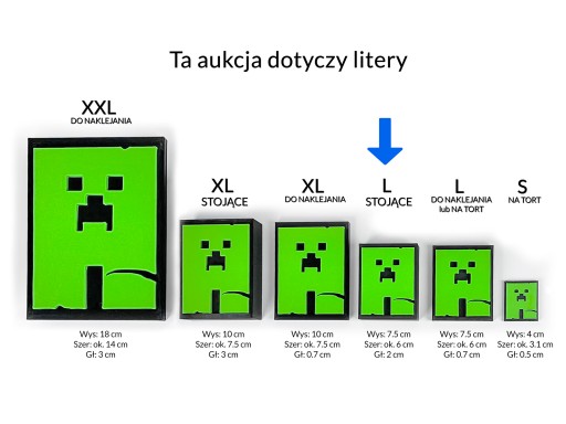 KAJAWIS Stojace písmená L 3D písmená v štýle Minecraft dekorácie MENO 1 ks