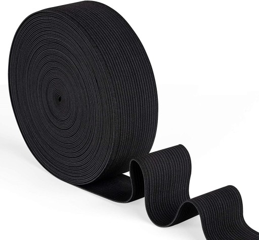 PLOCHÁ GUMA pletená 40mm - 5m Čierna 4cm