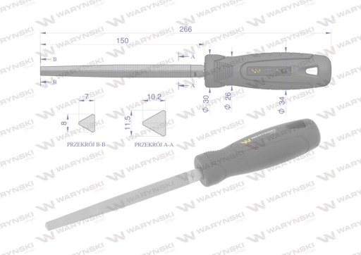 Trojhranný pilník Waryński 150 mm