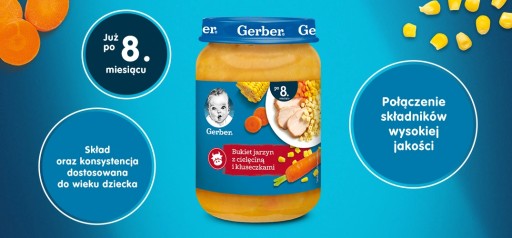 Gerber večera zelenina, teľacie mäso, knedľa 190g
