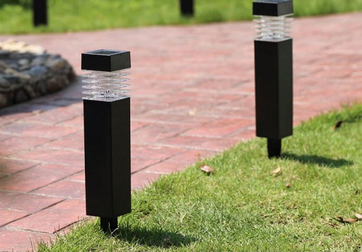 LED solárne svietidlo, zapustený štvorcový stĺpik, záhradná dekorácia, vstupy na terasu, P-301
