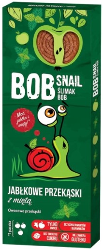 SNAIL Bob Slimák ROLL jablkovo-mätová rolka 30 g PRÍRODNÁ OVOCNÁ SNACK