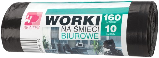 Kancelárske vrecia na odpad, 160L, 10 ks, silné