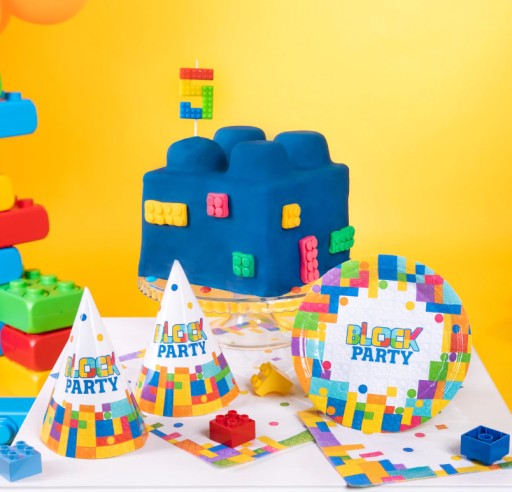 Papierový tanier Klocki block cake DEKORÁCIA 6 str