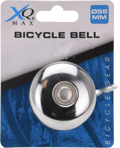 Zvonček na bicykel univerzálny chróm strieborný čierny 55mm kovový XQMAX