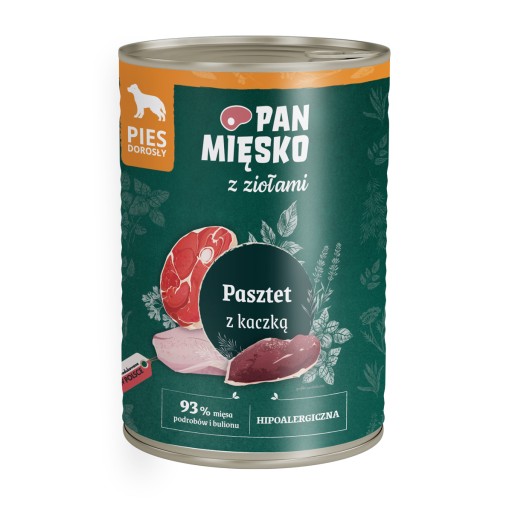 Pan Mięsko - Krmivo pre psov - Kačica s bylinkami - 400g