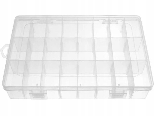 Organizér 24 priehradiek 3 kontajnery OR3 19,5 x 13 x 3,6 cm na drobnosti