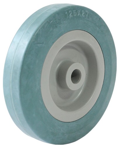 PLASTOVÉ KOLIESKO SIVÉ 125 mm, priemer otvoru 12 mm