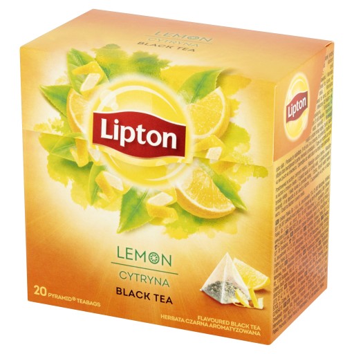 Lipton Ochutený čierny čaj Citrón Citrónové pyramídy 20 ks 34g
