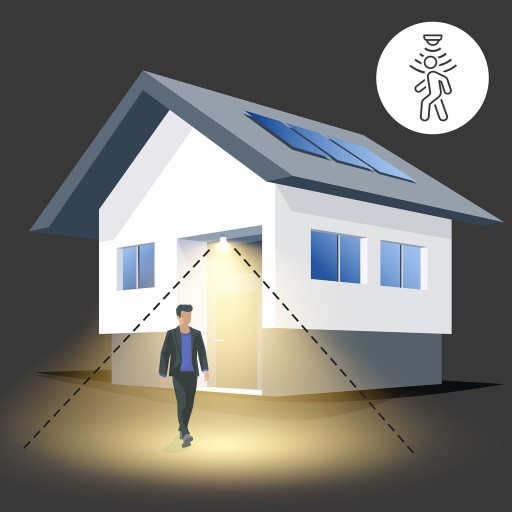 9W E27 PREMIUM teplá biela LED žiarovka so snímačom pohybu a intenzity svetla