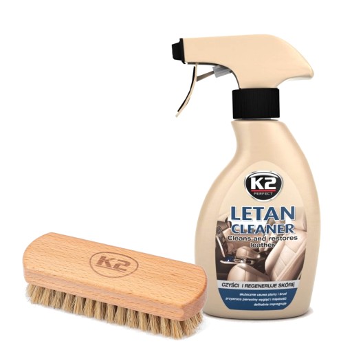 K2 LETAN CLEANER 250ml ČISTÍ A REGENERUJE POKOŽKU + K2 AURON KEFEK