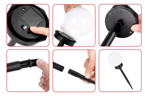 SOLAR LED Záhradná lampa, BIELA GUĽA, 15 cm