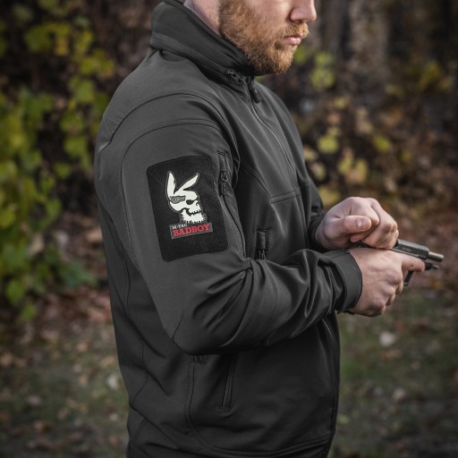 NÁŠIVKA ZNAKU BAD BOY, SVIETEĽNÝ VELCRO M-TAC, ČIERNA