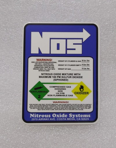NÁLEPKA NOS NITRO OXIDE SYSTEMS 7,2 x 9,5 cm