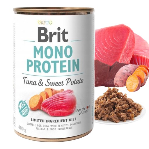 BRIT MONO Mokré krmivo pre psov Tuna Sweet Potato 400g