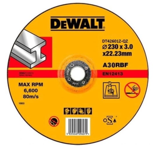 Dewalt Oceľový rezací kotúč na kov 230mm x 3mm DeWALT DT42601Z