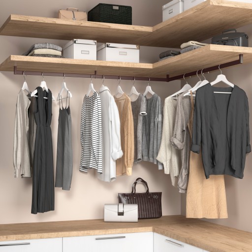 Sada úchytiek na šatníkovú tyč LUXE EMUCA Mokka pravá + ľavá