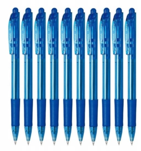 Pentel BK417 modré výsuvné guľôčkové pero - 10 ks